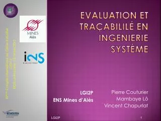 evaluation et tra abilil en ingenierie syst me