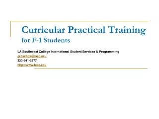 Curricular Practical Training for F-1 Students