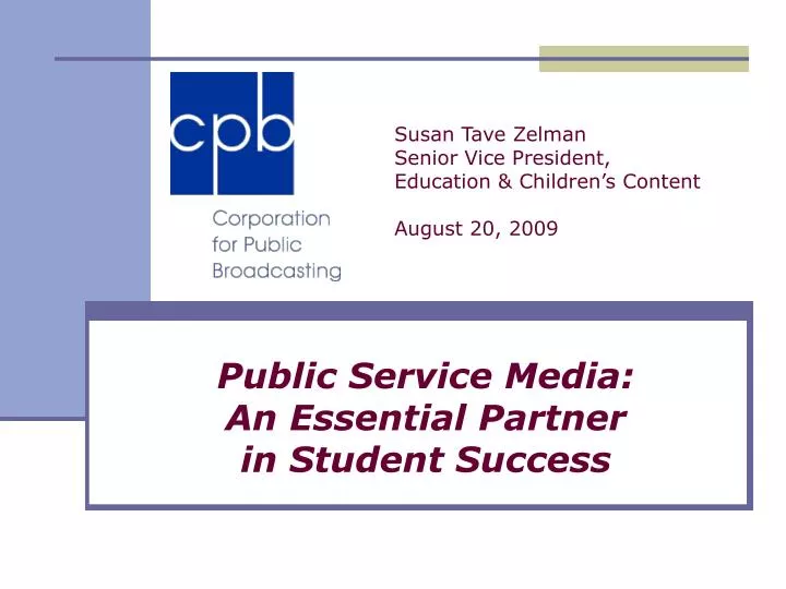 public service media an essential partner in student success