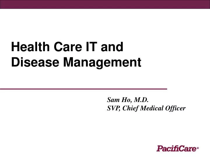 health care it and disease management