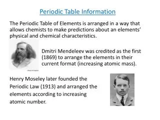 Periodic Table Information