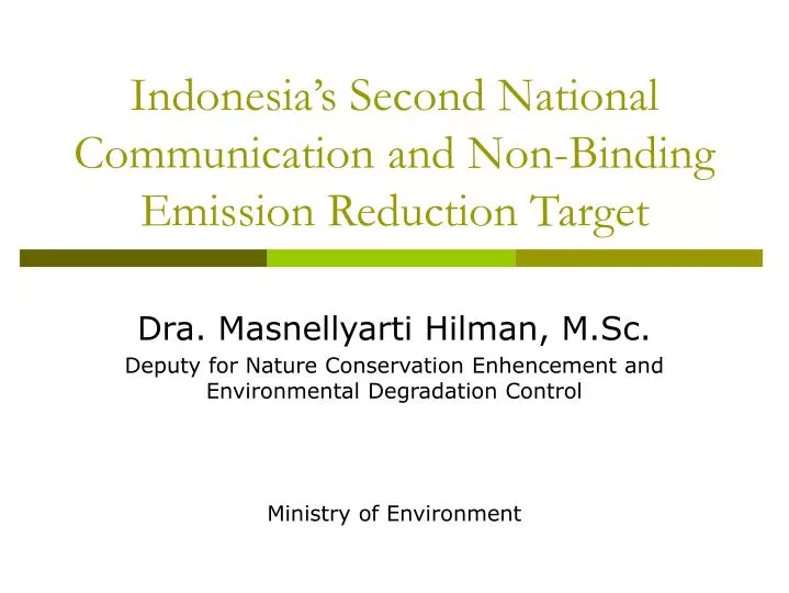 indonesia s second national communication and non binding emission reduction target