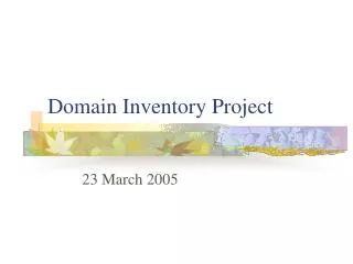Domain Inventory Project