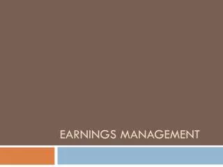 Earnings Management