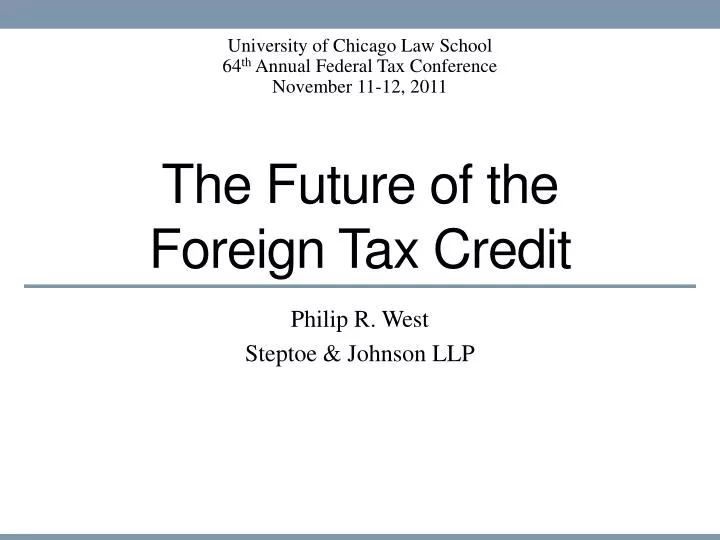 the future of the foreign tax credit
