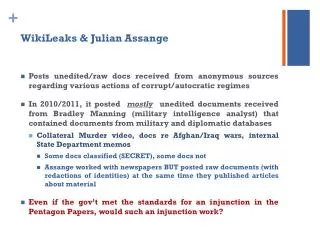 WikiLeaks &amp; Julian Assange