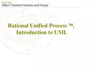 Rational Unified Process ?, Introduction to UML