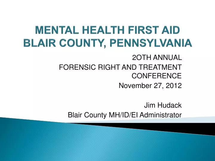 mental health first aid blair county pennsylvania