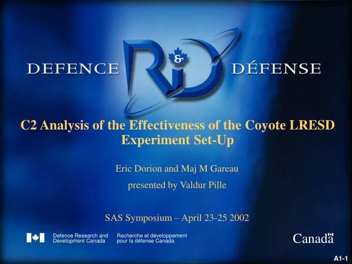 c2 analysis of the effectiveness of the coyote lresd experiment set up