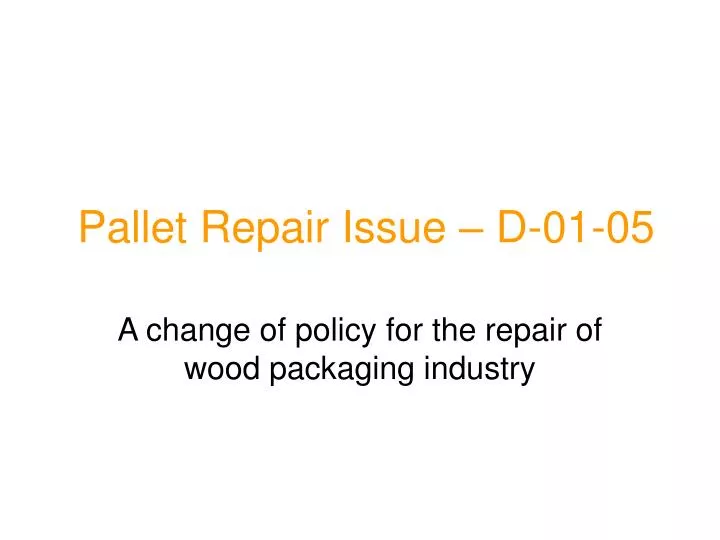 pallet repair issue d 01 05