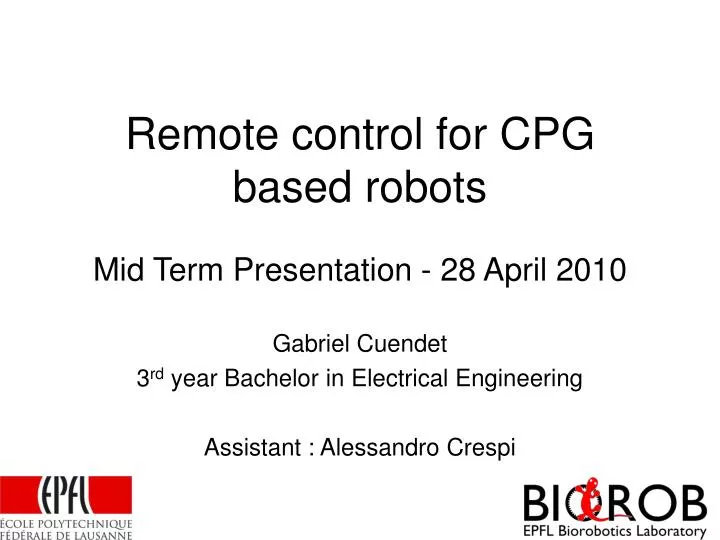 remote control for cpg based robots