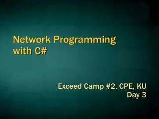 Network Programming with C#