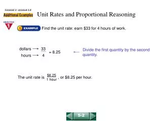 Unit Rates and Proportional Reasoning