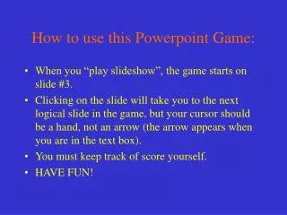 how to use this powerpoint game