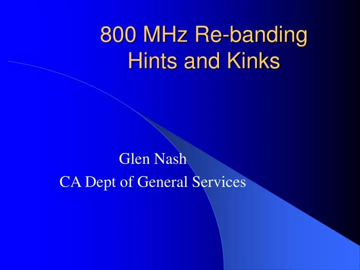 800 mhz re banding hints and kinks