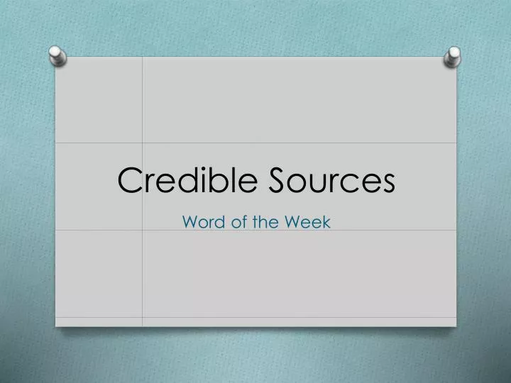 credible sources