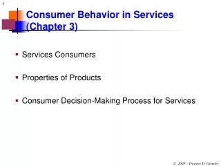 Consumer Behavior in Services (Chapter 3)