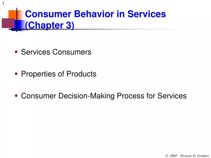 consumer behavior in services chapter 3