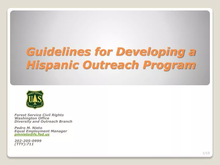 guidelines for developing a hispanic outreach program