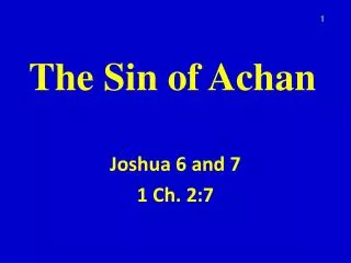 The Sin of Achan