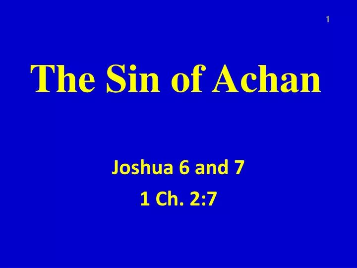 the sin of achan