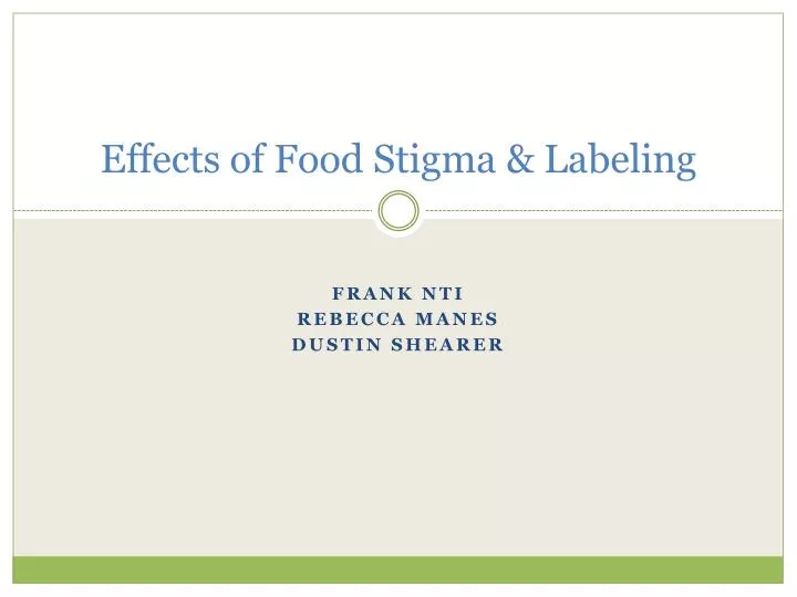 effects of food stigma labeling