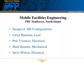 Mobile Facilities Engineering FRC Southwest, North Island