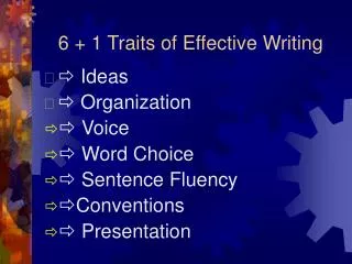 6 + 1 Traits of Effective Writing