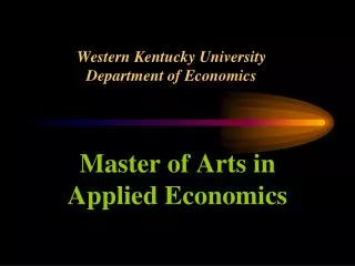 Western Kentucky University Department of Economics