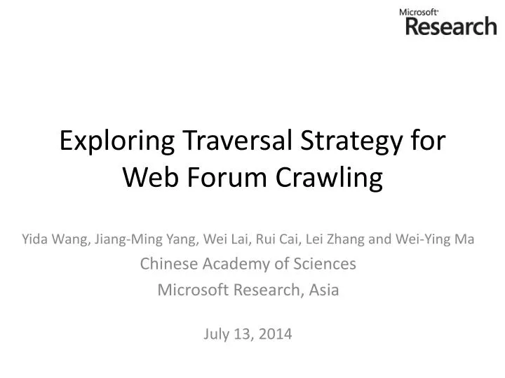 exploring traversal strategy for web forum crawling