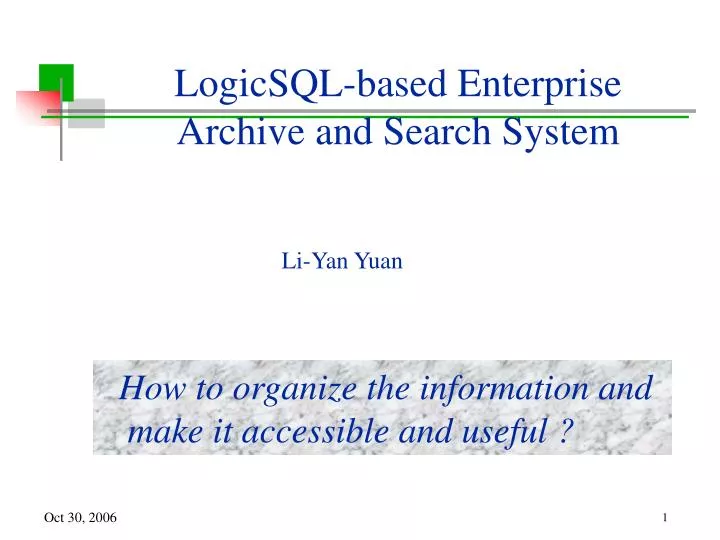 logicsql based enterprise archive and search system