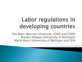 Labor regulations in developing countries