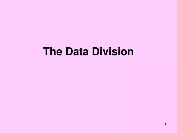 the data division