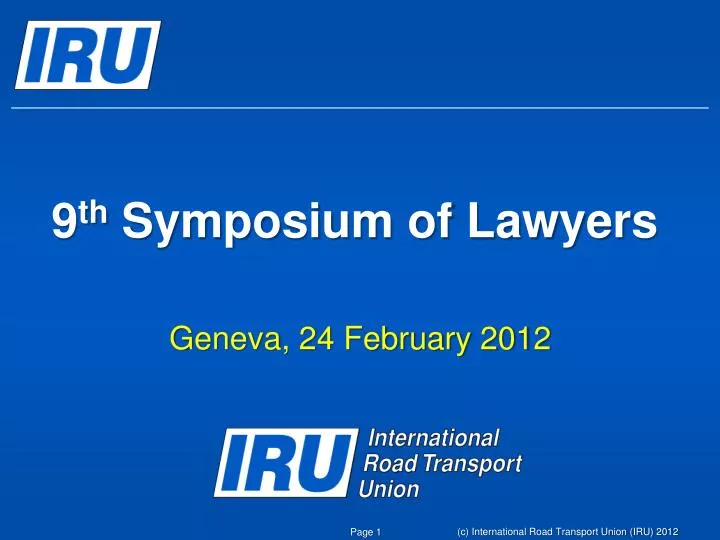 9 th symposium of lawyers