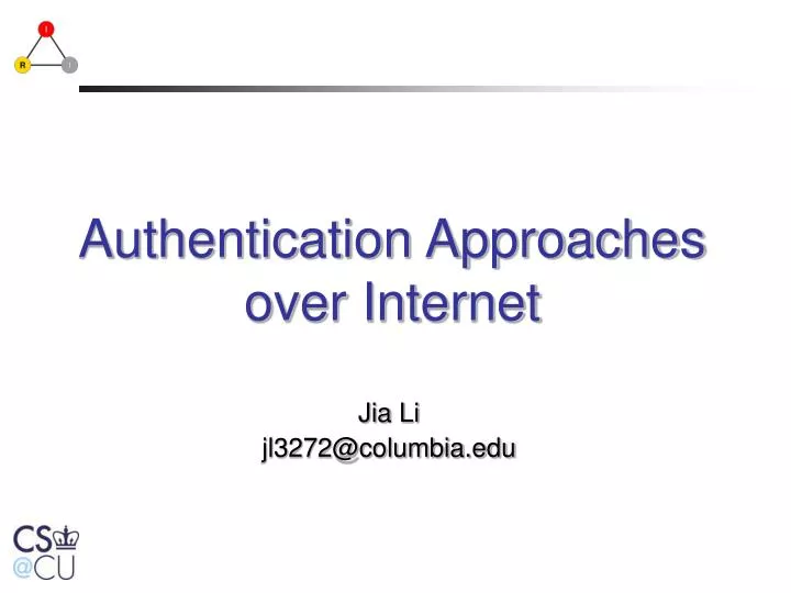 authentication approaches over internet