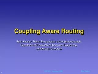 Coupling Aware Routing