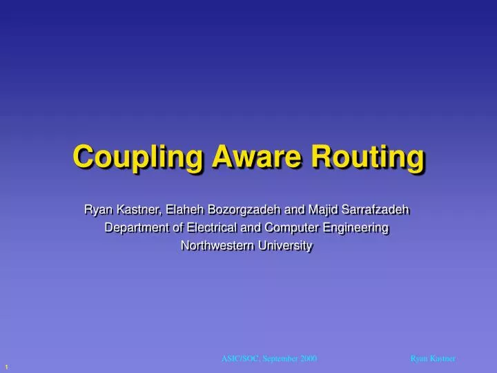 coupling aware routing