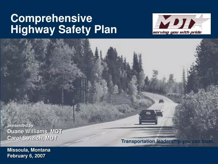 comprehensive highway safety plan