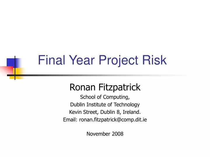 final year project risk
