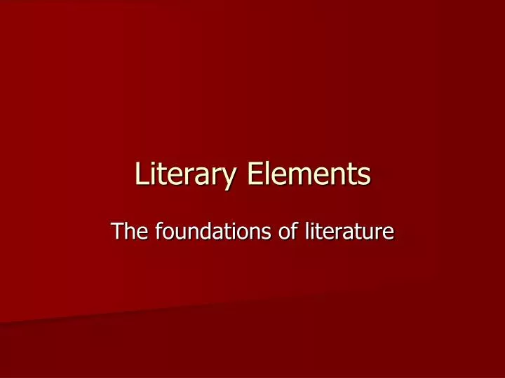 literary elements