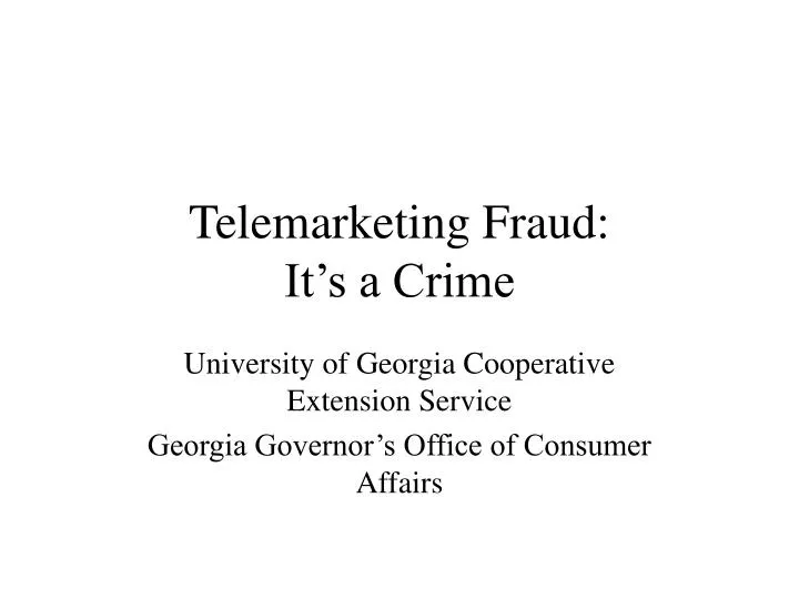 telemarketing fraud it s a crime
