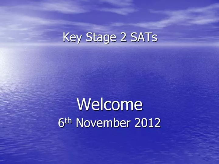 key stage 2 sats