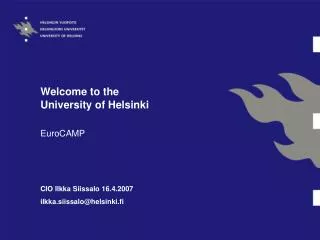 Welcome to the University of Helsinki