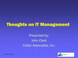 Thoughts on IT Management