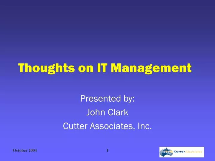 thoughts on it management