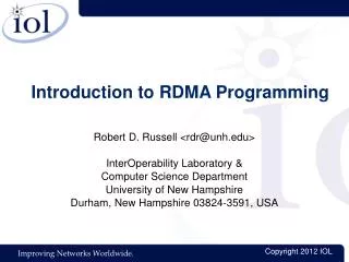Introduction to RDMA Programming