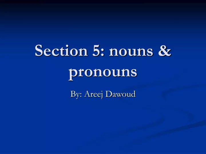 section 5 nouns pronouns