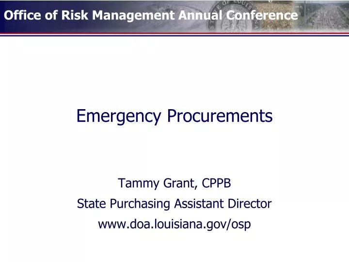 emergency procurements
