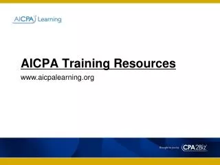 AICPA Training Resources
