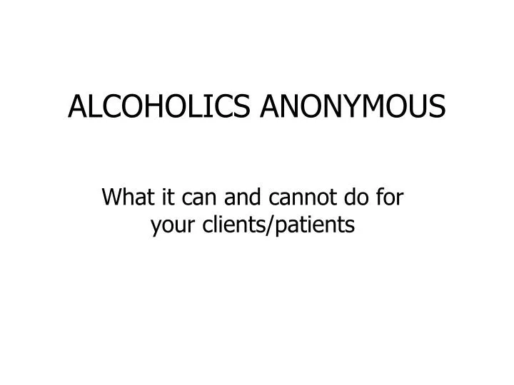 alcoholics anonymous